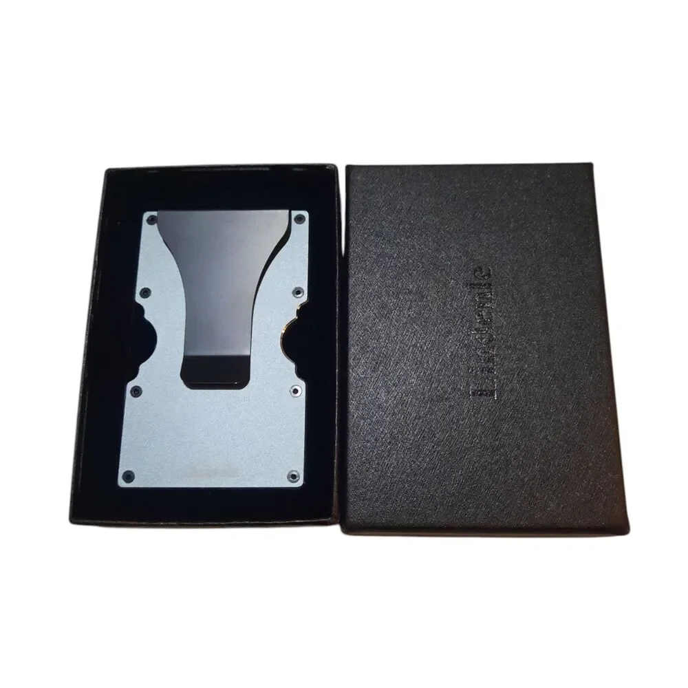 NEW Lindenle Slim Metal Clip Wallet Men's Money Clip Silver